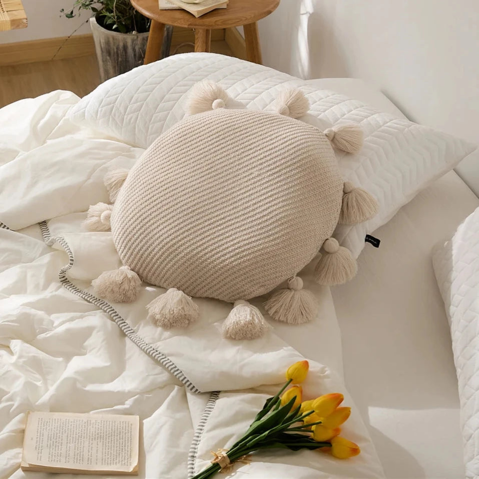 Modern Tassel Cushion Cover 40CM for Sofa Bed Bedroom Home Decor