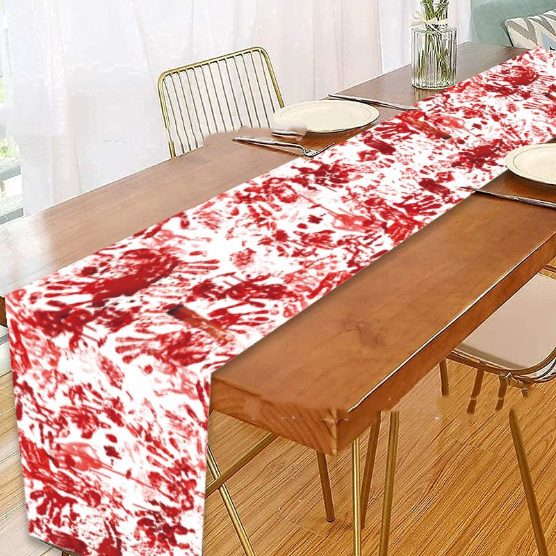 Bloody Handprint Halloween Tablecloth - Festive Decoration