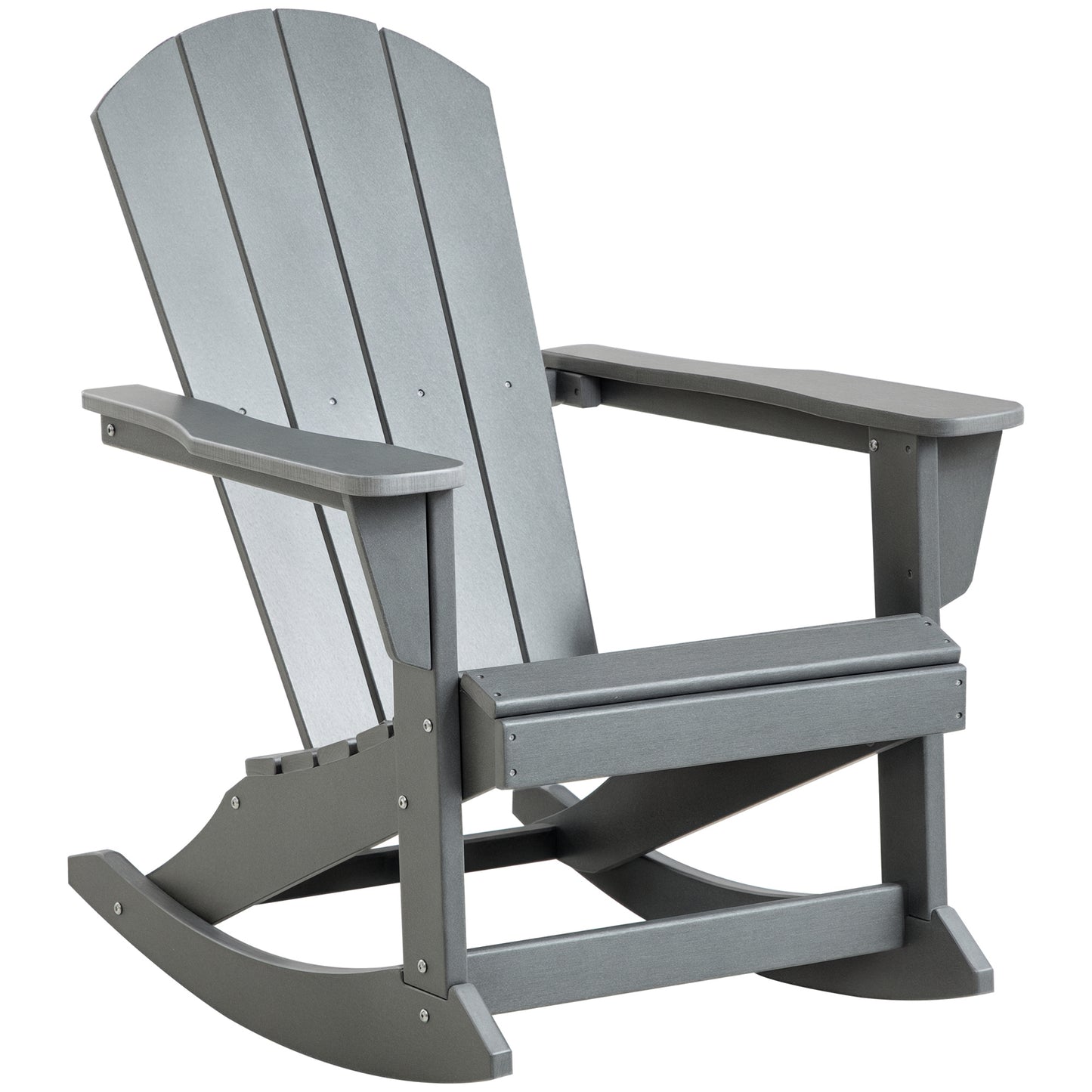 Adirondack Rocking Chair - Waterproof HDPE for Patio - Light Gray