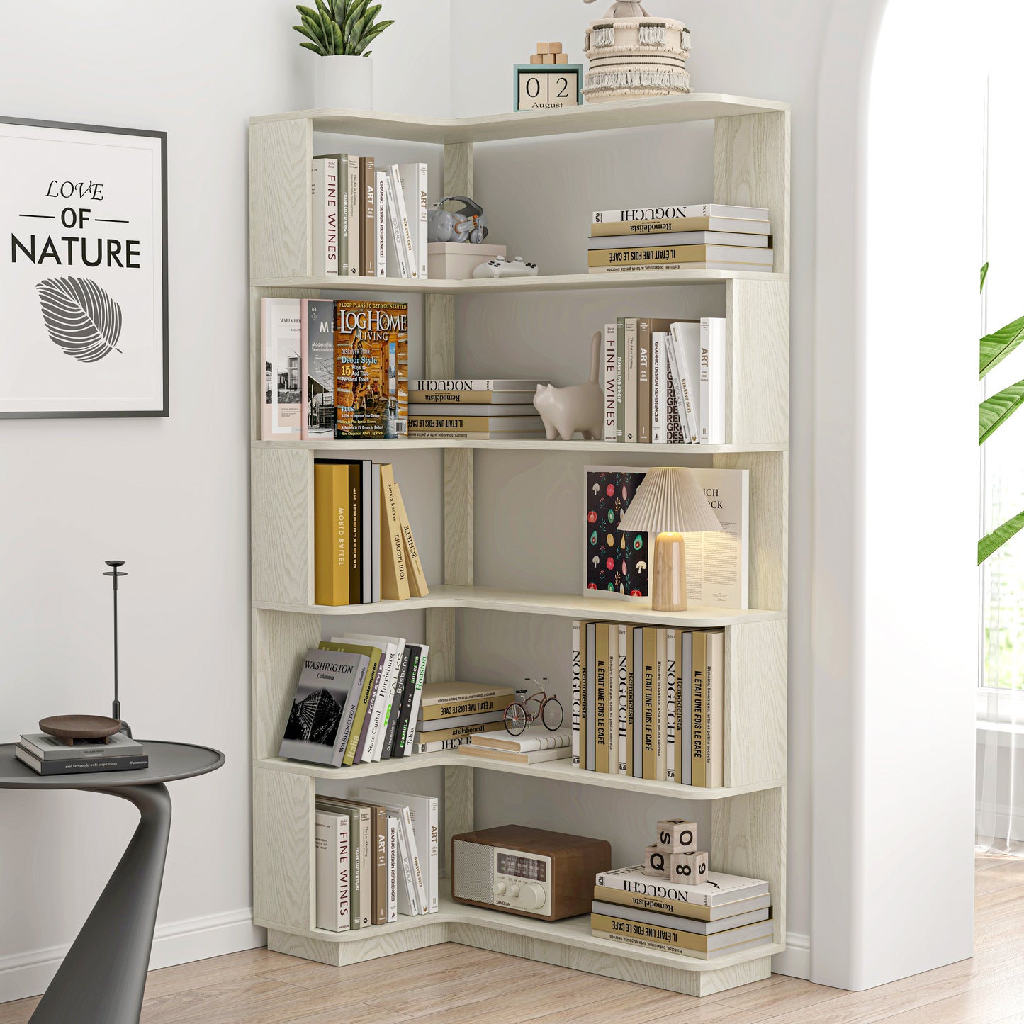 90cm 35.43 Extended Size 5-Tier Freestanding L-Shaped Corner