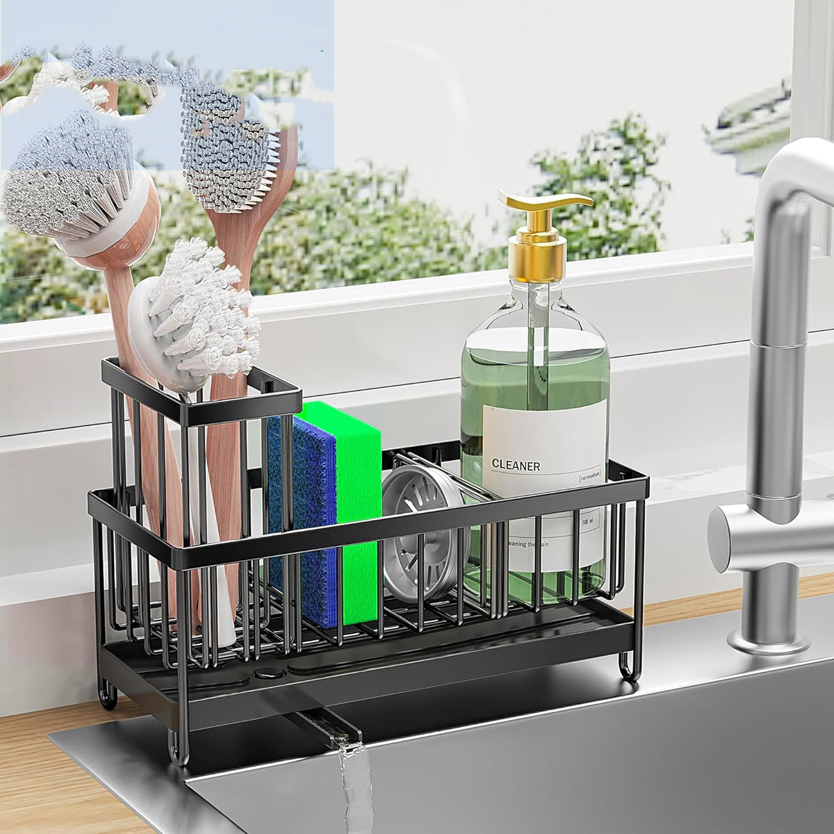 Stainless Steel Sponge and Cloth Storage Rack for Kitchen