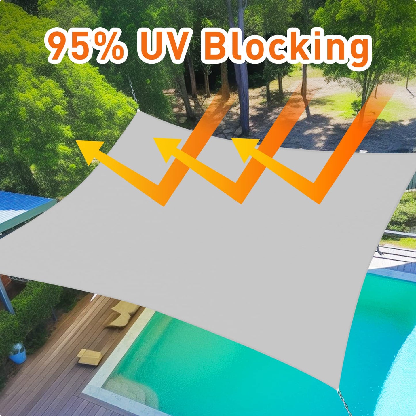 10x10 ft Sunshade Sail Garden Canopy UV Protective Waterproof Shade Sail - Multiple Colors
