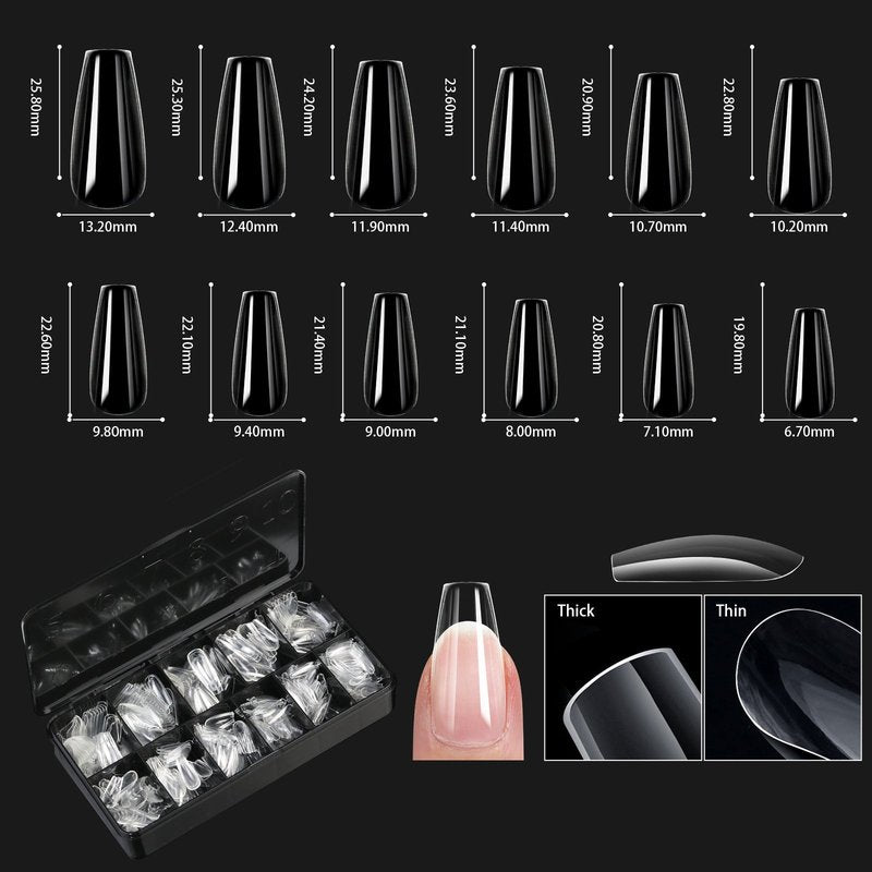 Transparent Nail Tips Set - False Nails for Manicure