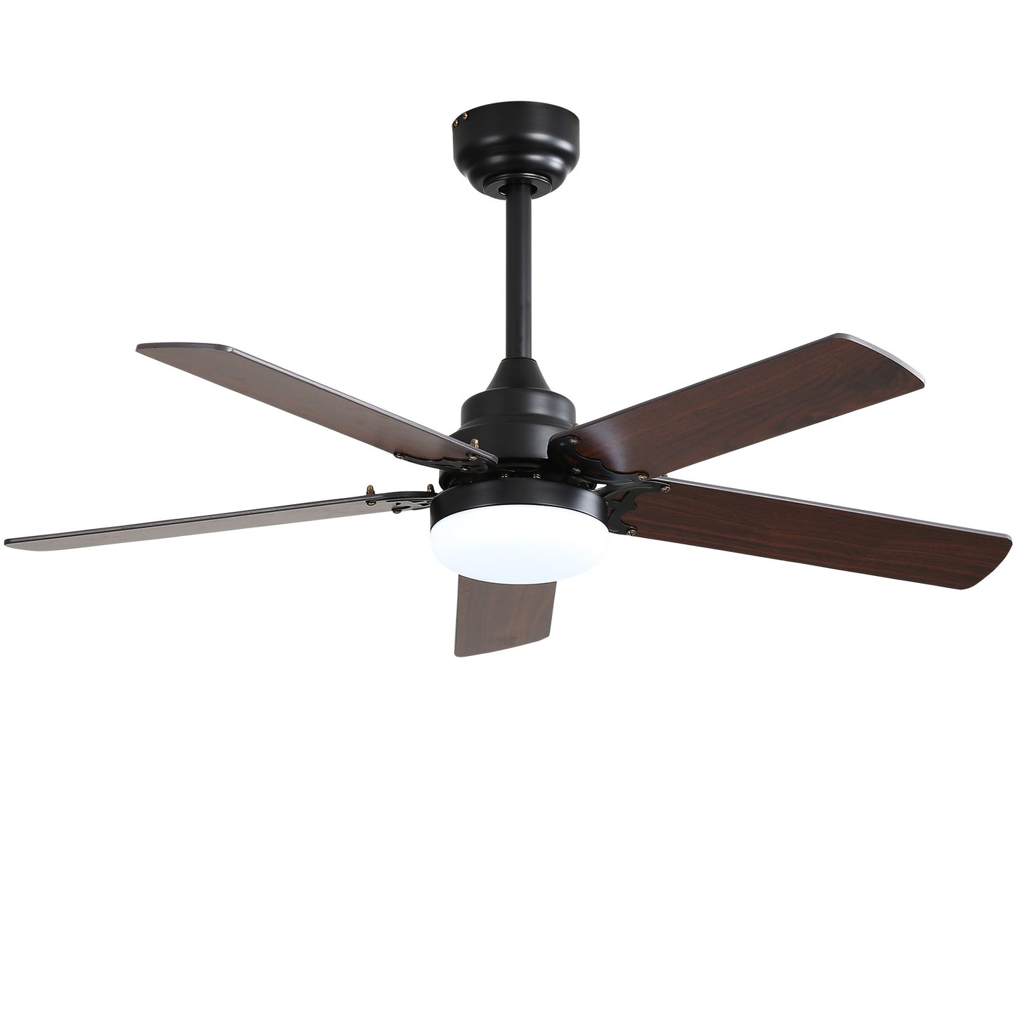 42-Inch Modern Ceiling Fan with LED Light & Remote Control - Black
