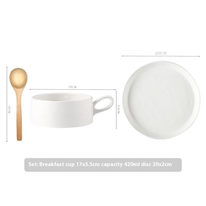 Ceramic Breakfast Cup Set - Multiple Colors, 4.7 Inch Porcelain Tableware