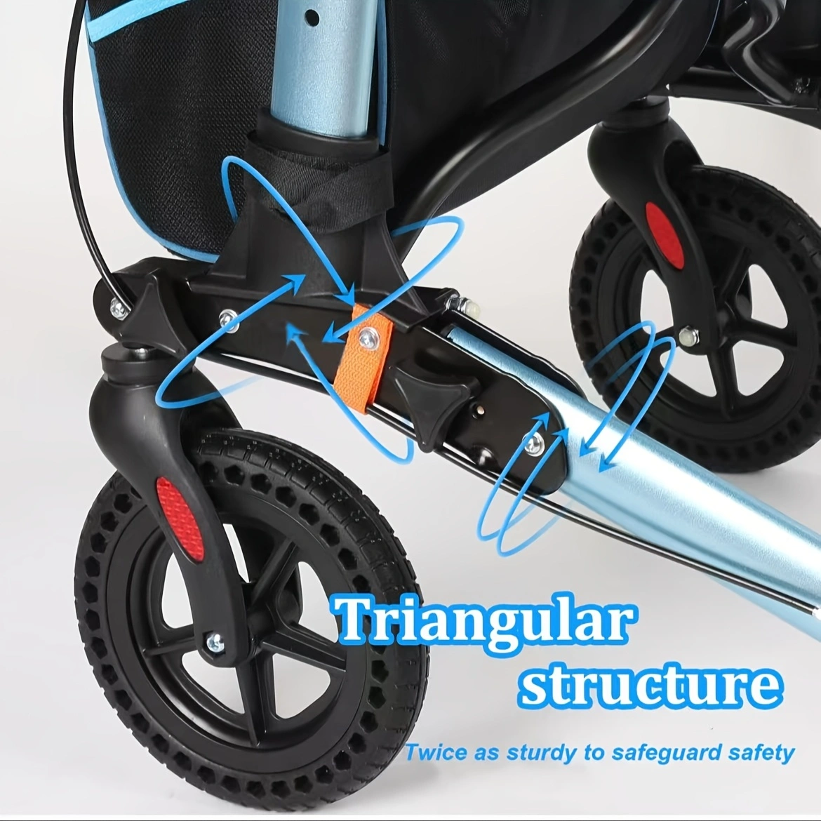 Lightweight Foldable Rollator Walker for Seniors - Blue