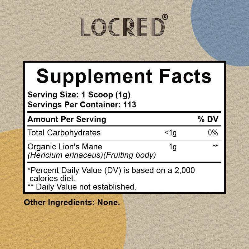 Lion's Mane Powder - 113g Mushroom Supplement