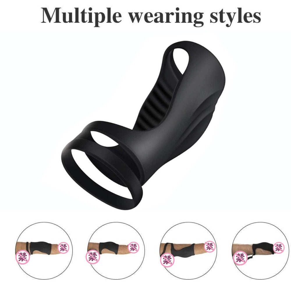 Silicone Penis Ring for Male Enhancement and Sperm Locking - Black