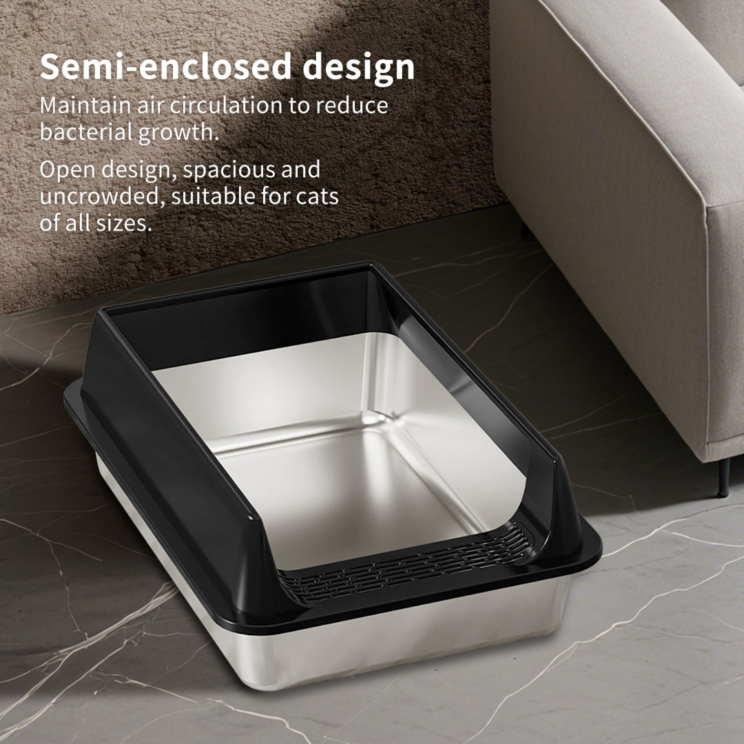 Stainless Steel Cat Litter Box - Large & Durable Pet Furniture