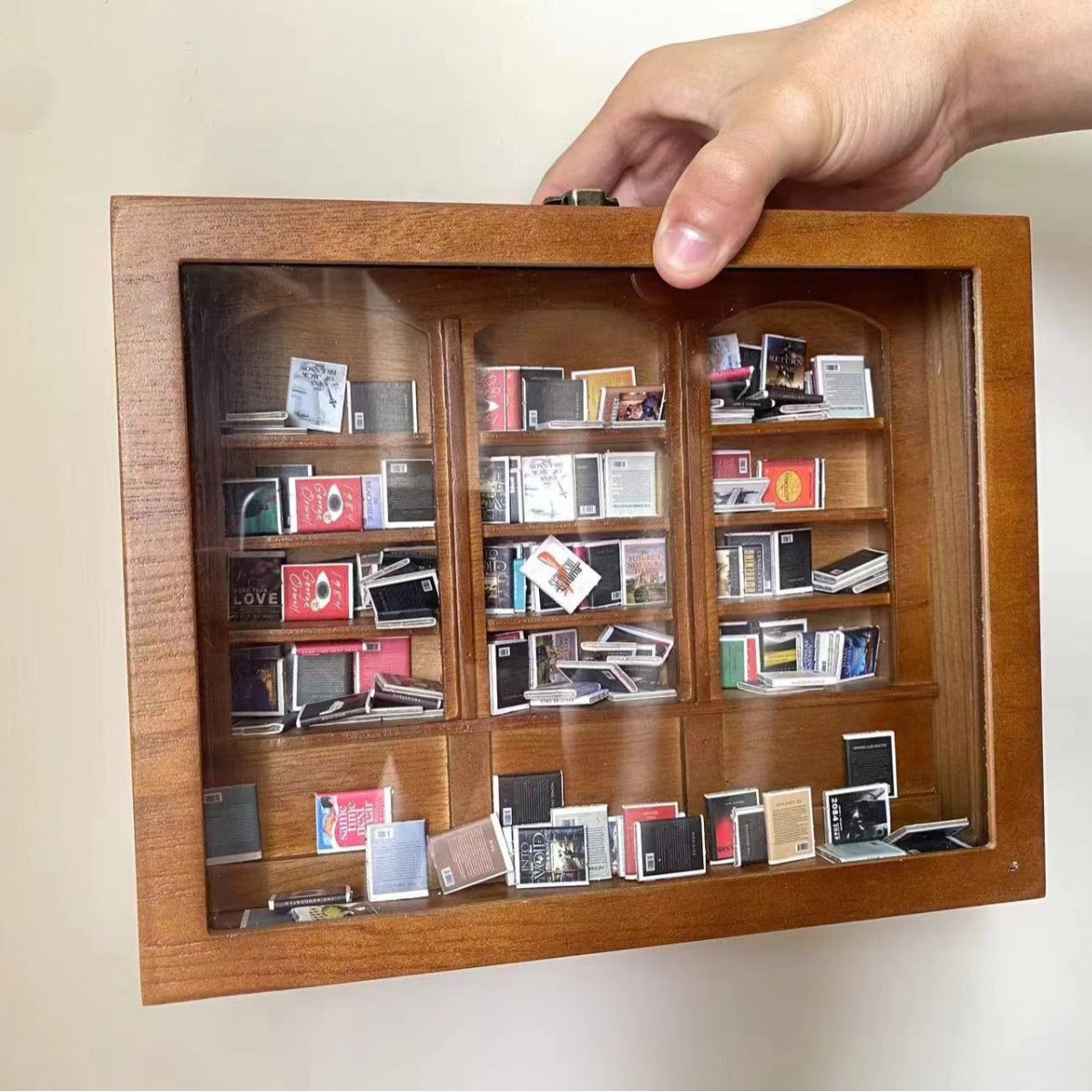 Mini Bookshelf for Anxiety Relief - 200 Book Display with Retro Color