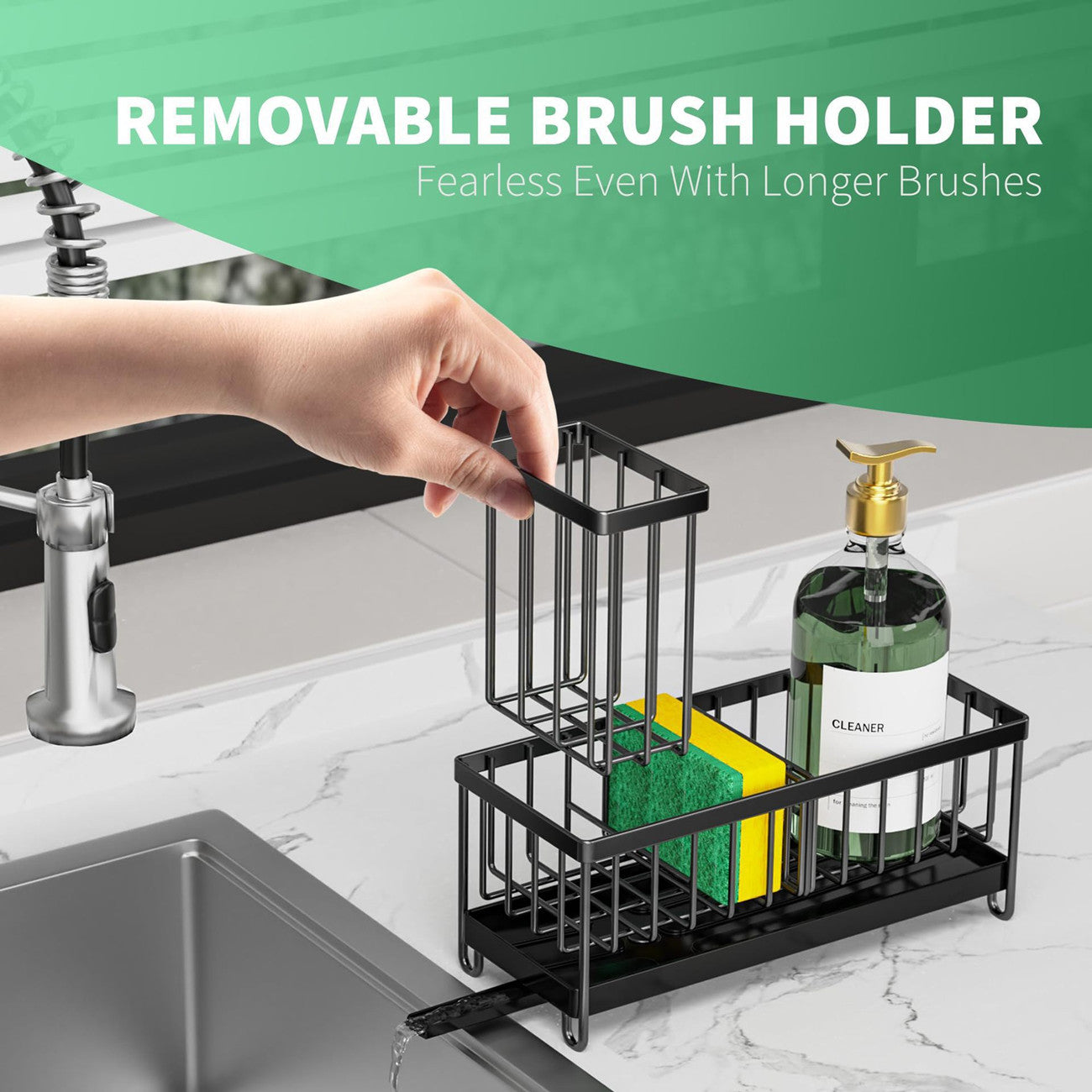 Kitchen Sink Rack Sponge Holder Soap Dish Drain Storage Organizer