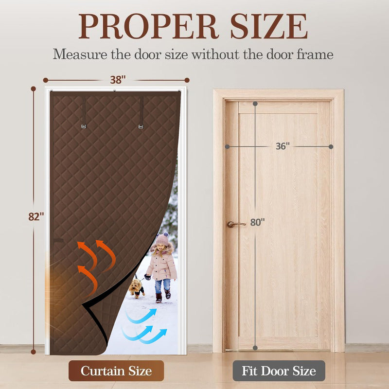 Rollable Magnetic Cotton Insulated Door Curtain - Windproof & Thermal Block for Home & Yard