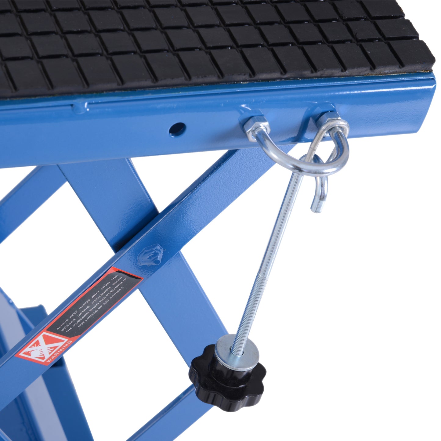 Hydraulic Motorcycle Scissor Jack Lift with Wheels - 300 lbs Capacity, Blue