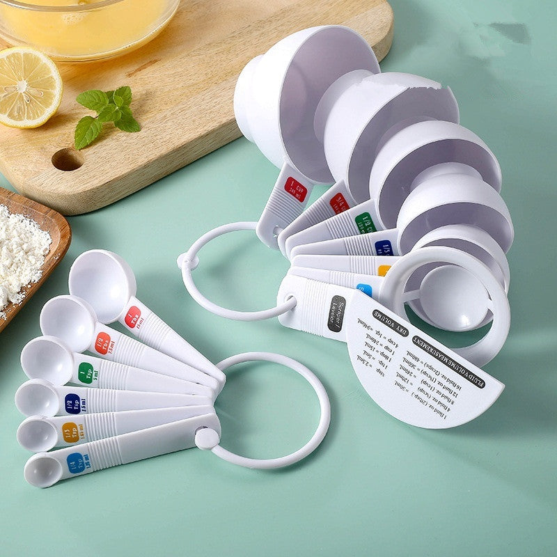 Plastic Measuring Spoon & Cup Set for Baking, Kitchen Utensils, 11-12 Pieces