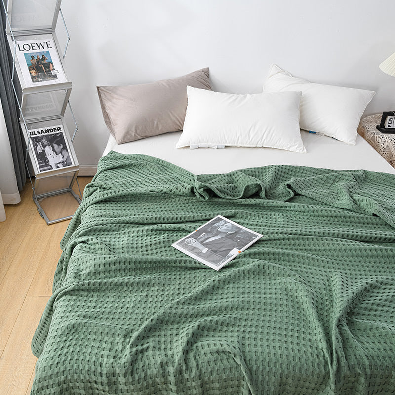 Pure Cotton Waffle Towel Blanket for Bed and Home
