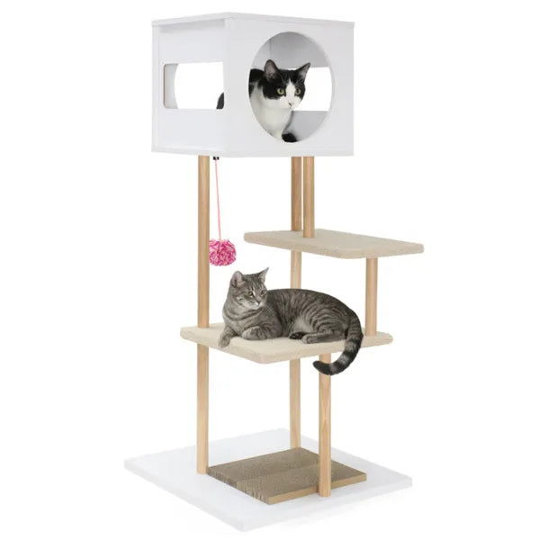 Multi-Level Cat Tree with Scratching Pads & Condo - Indoor Pet Tower