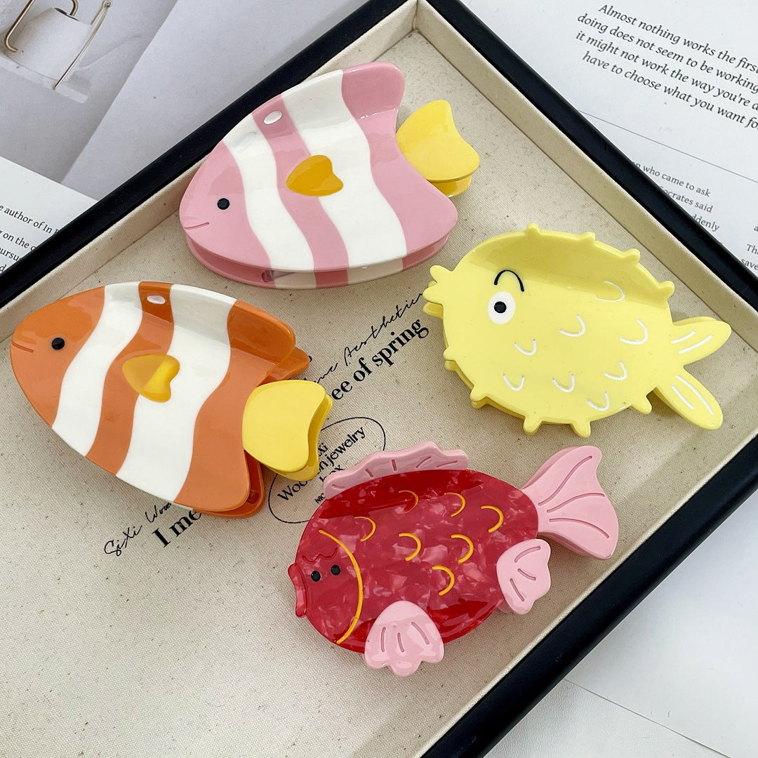 Ocean Design Hairpin - Conch, Whale & Crab Patterns