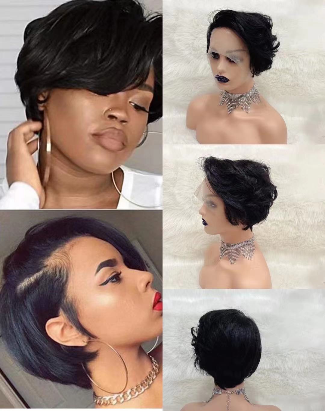 T-Shaped Bob Wig Human Hair - Heat Dyeable