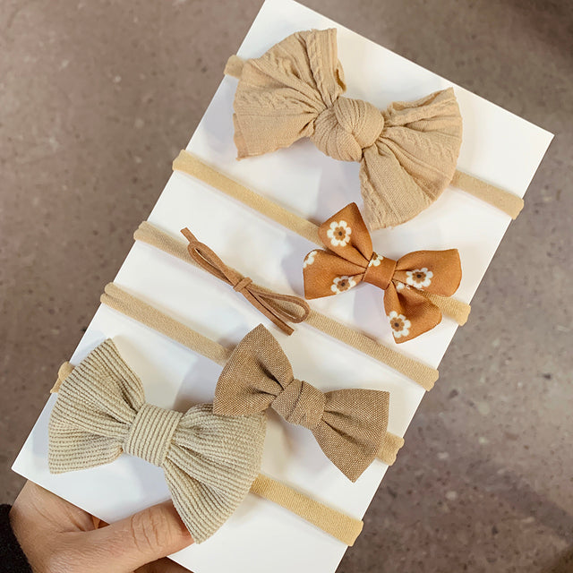 Baby Bow Tie Hair Hoop Headband Set - 5 Pack