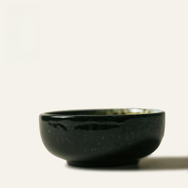 Ceramic Breakfast Dessert Bowl - Porcelain Rice Bowl with Colored Glaze, 4.5 Inch