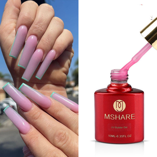 Builder Nail Extension Gel Set - Self-Leveling, Milky White & Color Variants