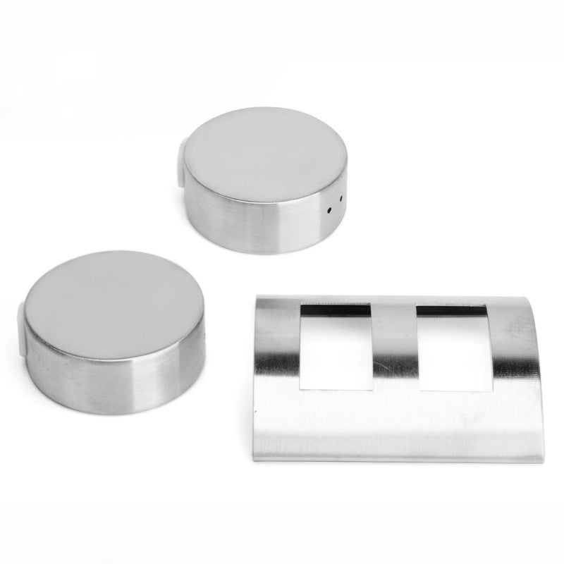 Round Stainless Steel Condiment Bottles with Arched Supports - Kitchen Storage