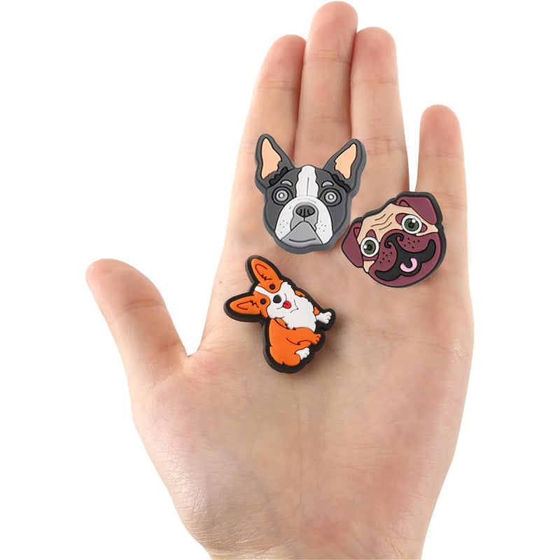 25pcs Dog-Themed Shoe Charms - Cute Cartoon Animal Decorations