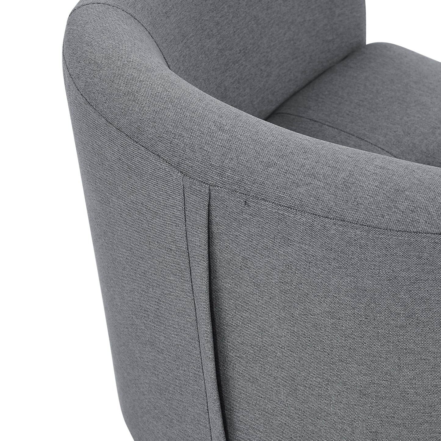 Gray Polyester Barrel Chair with Ottoman - 25.5" Wide