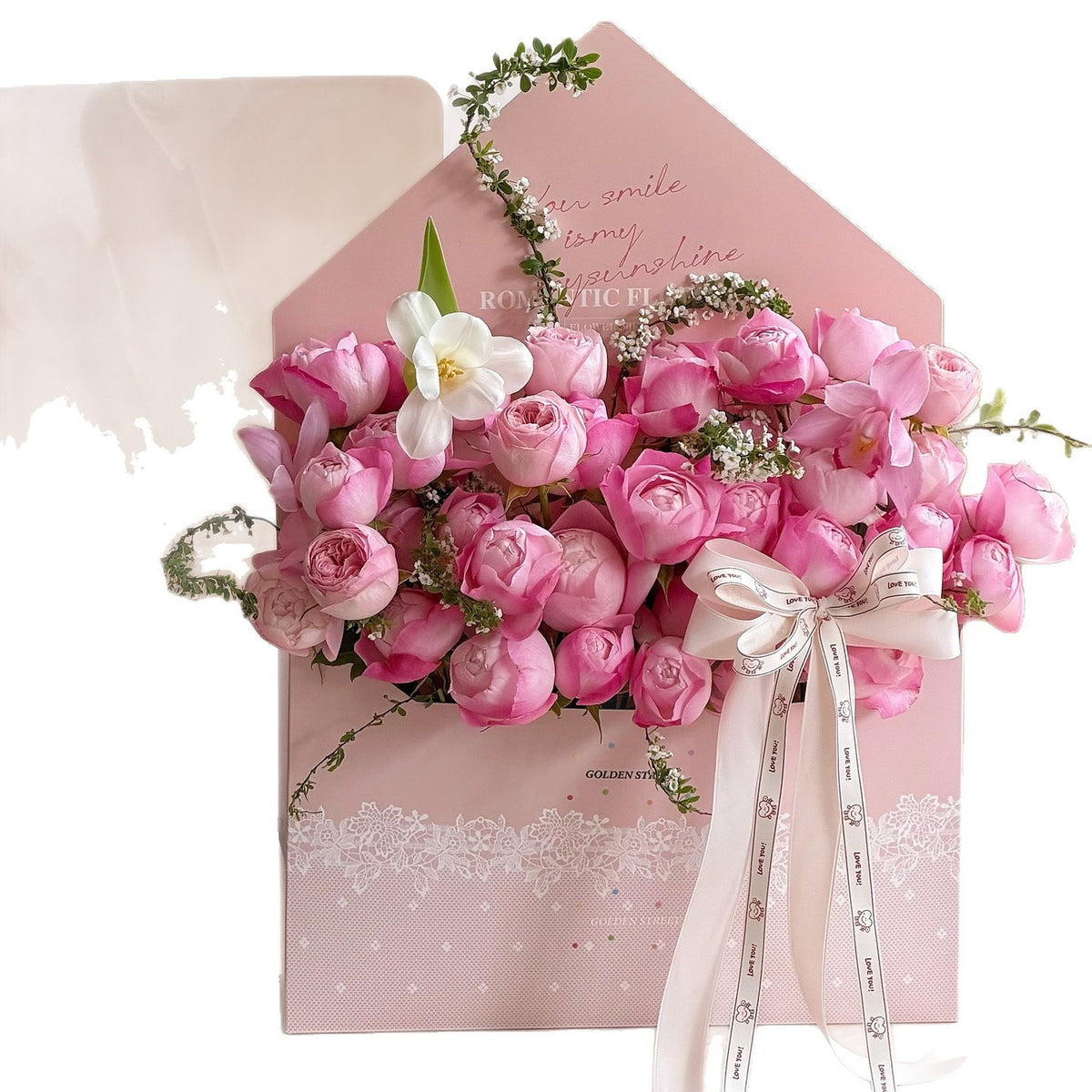 Large Romantic Letter Envelope Flower Box - Multi-Color Home Storage