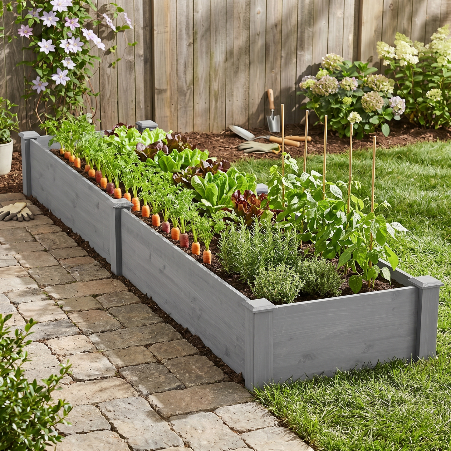 Over Ground Raised Garden Bed 96x28x10'', Large Long Planter Box For