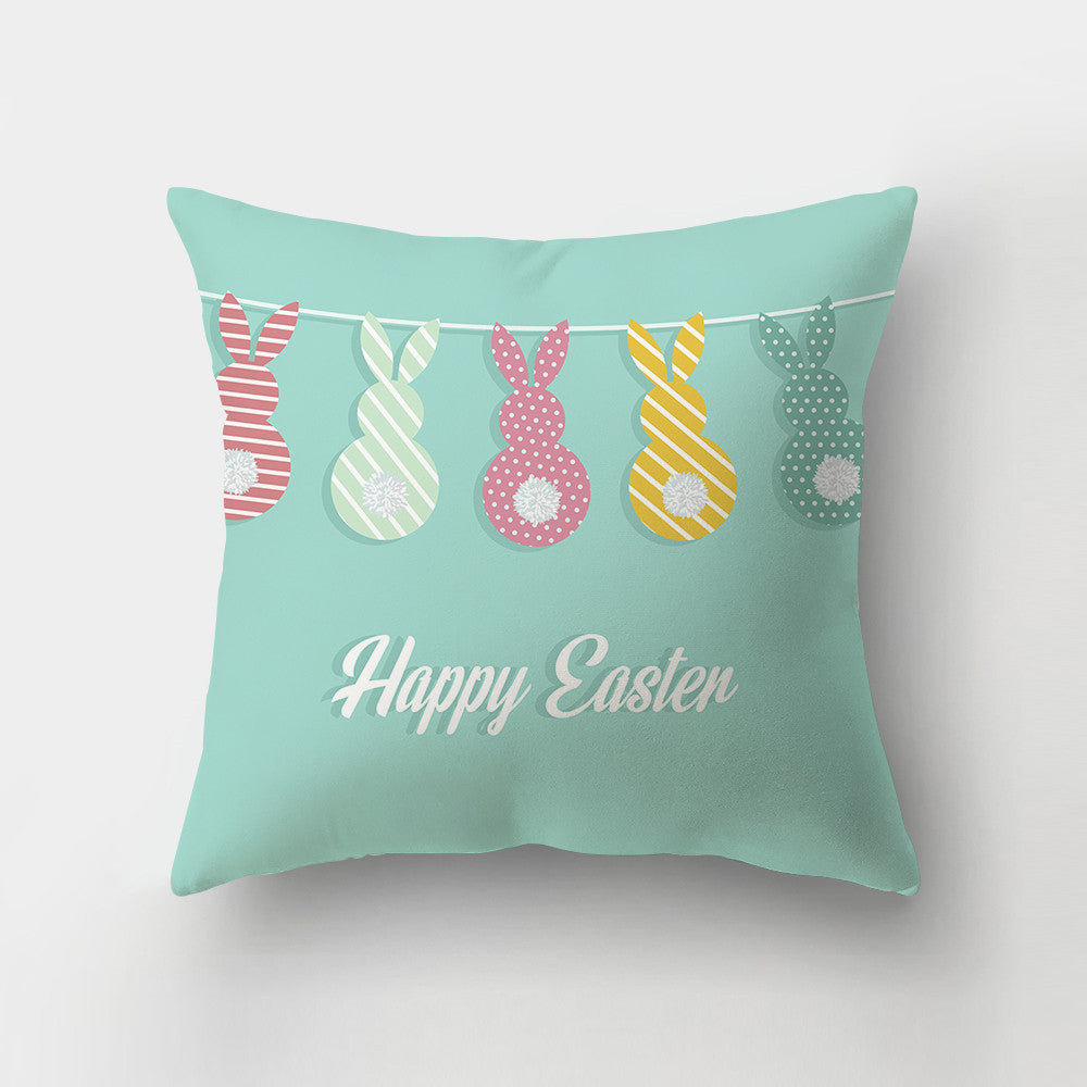 Nordic Minimalist Easter Rabbit Peach Fabric Pillow Cover - Cushion Decor