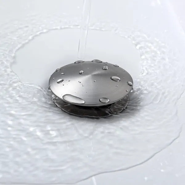 Bathroom Sink Drain Without Overflow - Stainless Steel Vessel Sink Pop-Up Stopper