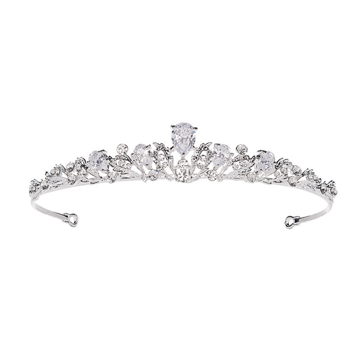 White Bridal Crown Tiara - Alloy Wedding Headdress