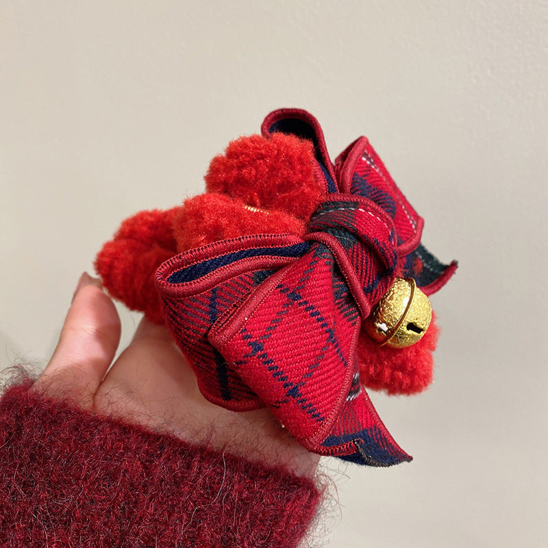 Christmas Bell Hair Clip with Bow - Women's Fashion Accessory