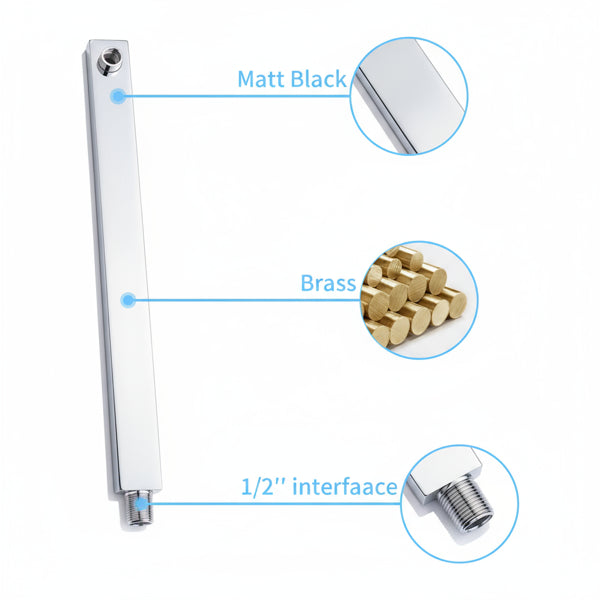 Rain Shower System Chrome 10 Inch Square Rainfall Shower Head with Handheld Sprayer & Tub Spout