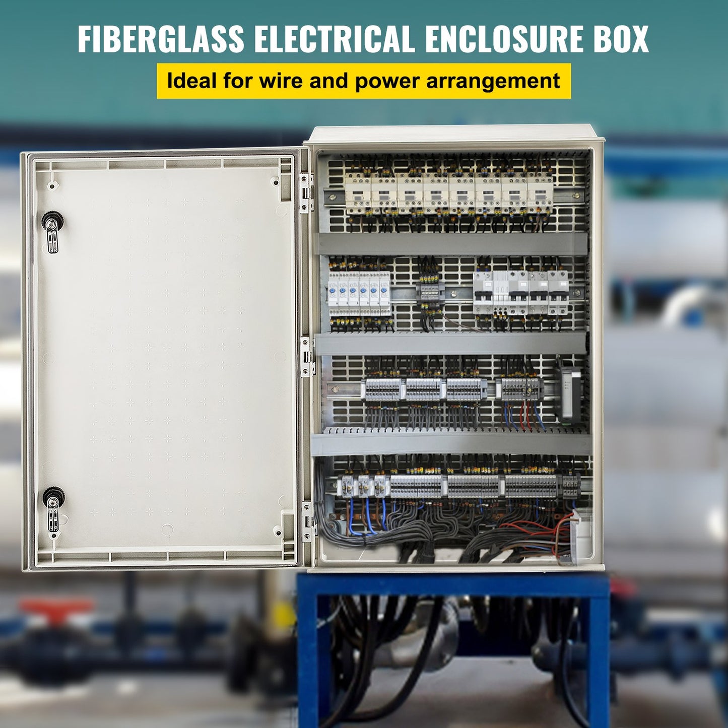 NEMA Steel Enclosure 24x16x9 Inch Waterproof Electrical Junction Box IP66 Outdoor Indoor