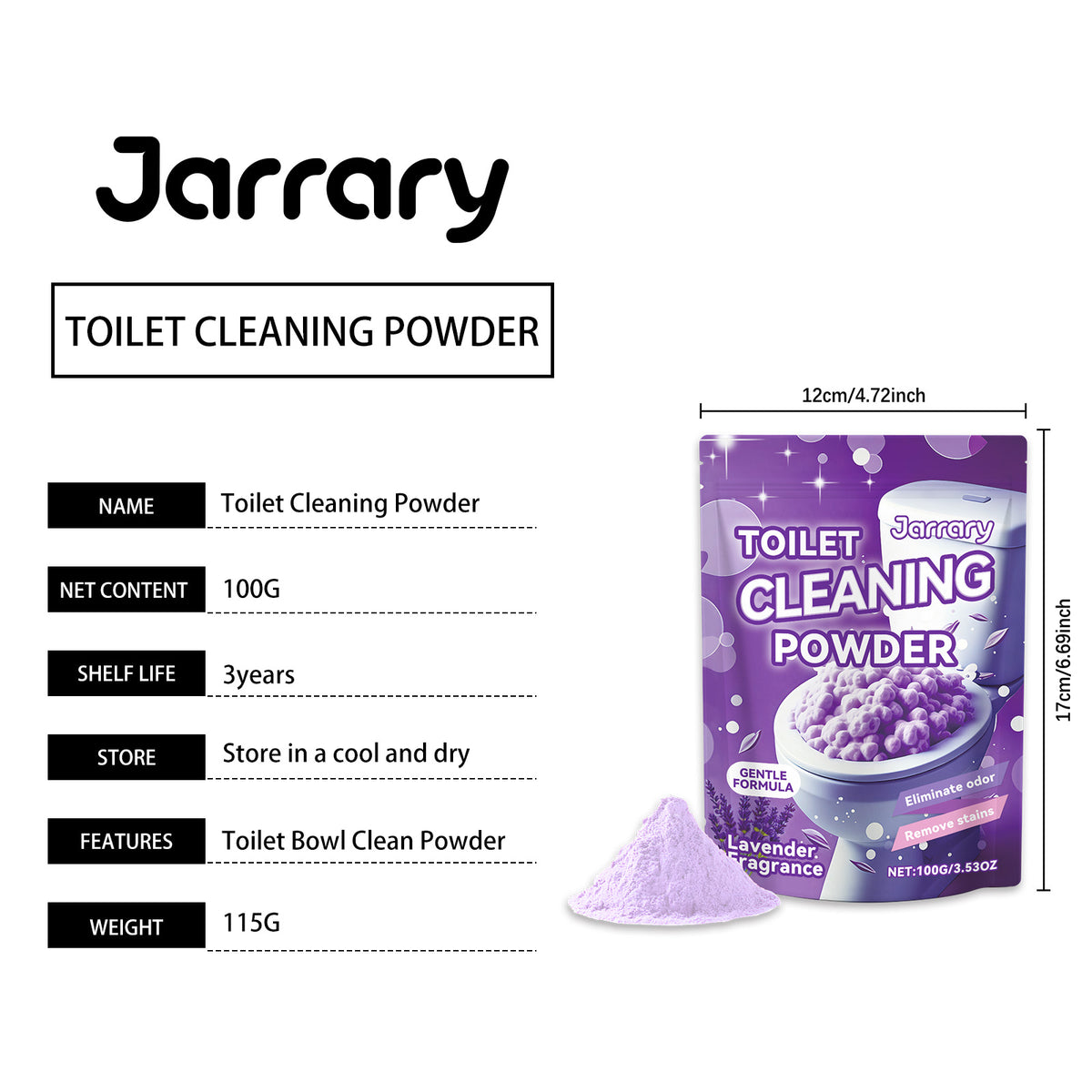 Toilet Cleaning Powder 100g - Effective Bathroom Disinfectant & Freshener