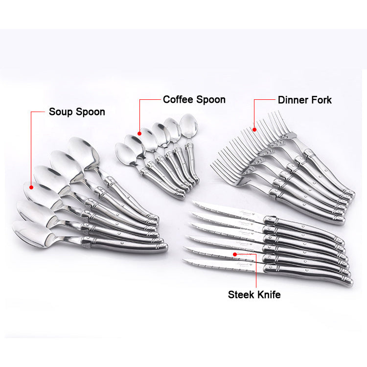 Stainless Steel Flatware Set - Knife Fork Spoon Small Spoon Dinnerware