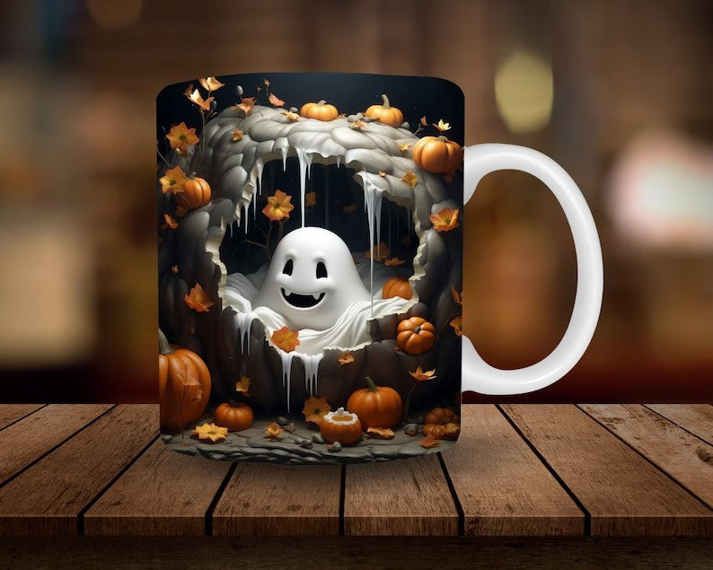 Halloween Pumpkin Ceramic Coffee Mug - 350ml Colorful Home Drinkware