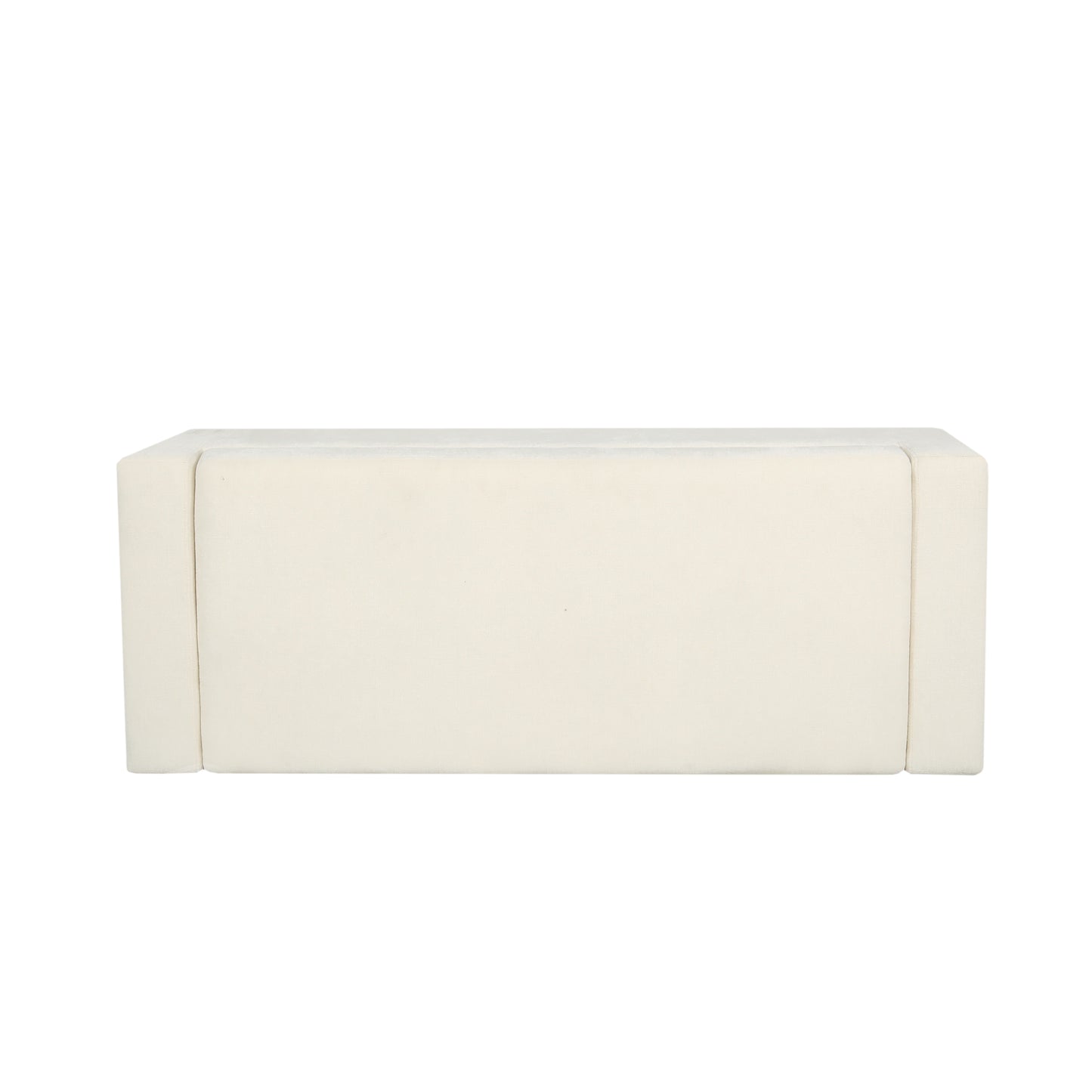 50-Inch White Storage Ottoman with Hinged Lid for Living Room & Bedroom