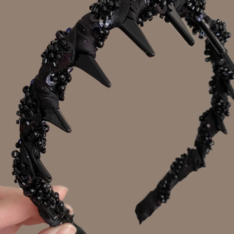 Velvet Crystal Wave Hairband with Non-Slip Design