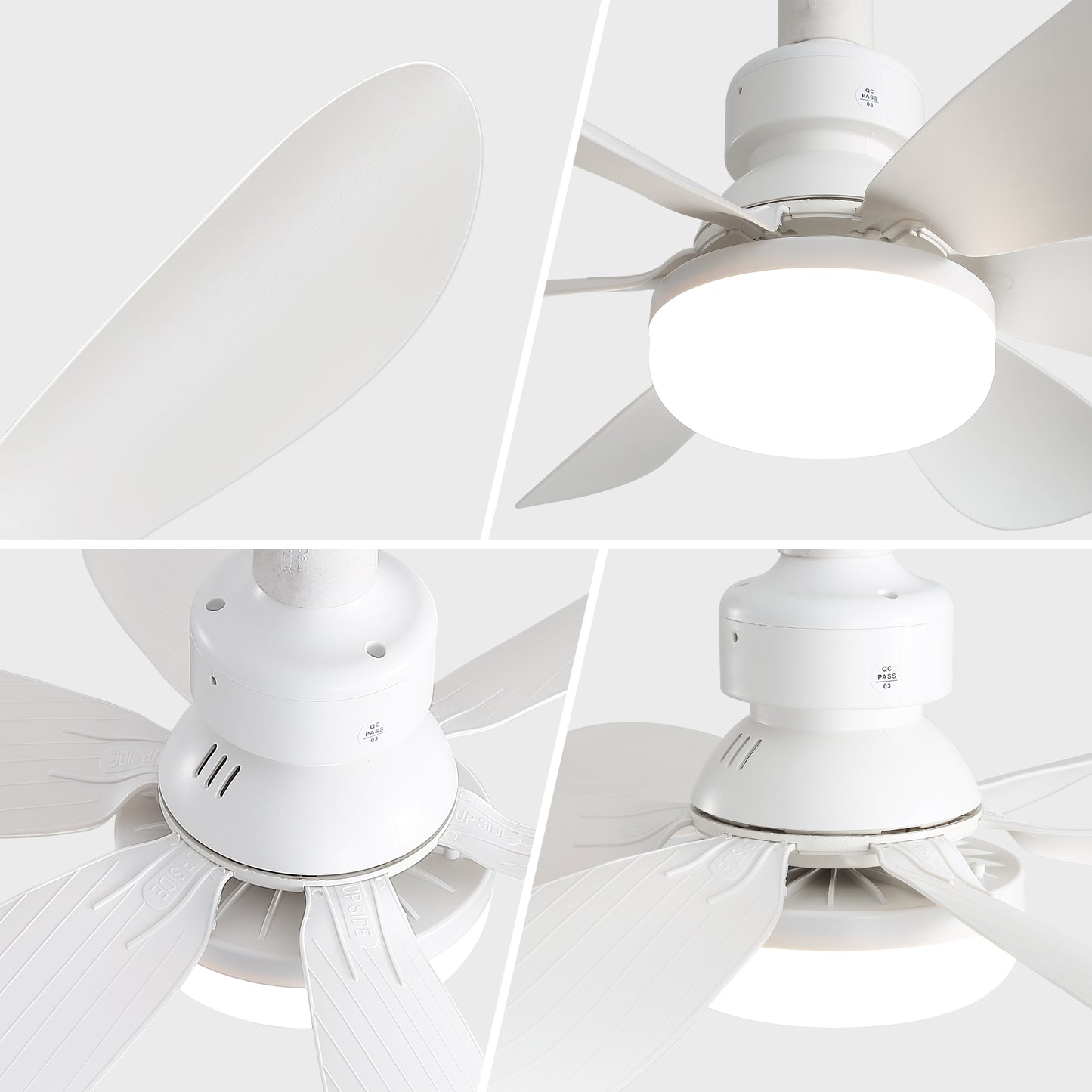 20-Inch Ceiling Fan with Light & Remote, Dimmable LED, Silent DC Motor