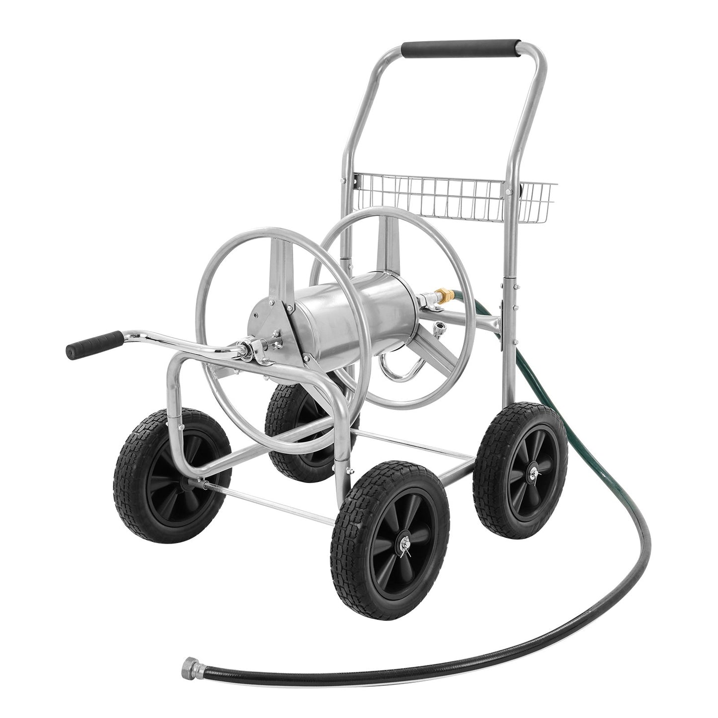 Garden Hose Reel Cart with 250 Ft Capacity, Heavy Duty Steel, Mobile Water Hose Storage