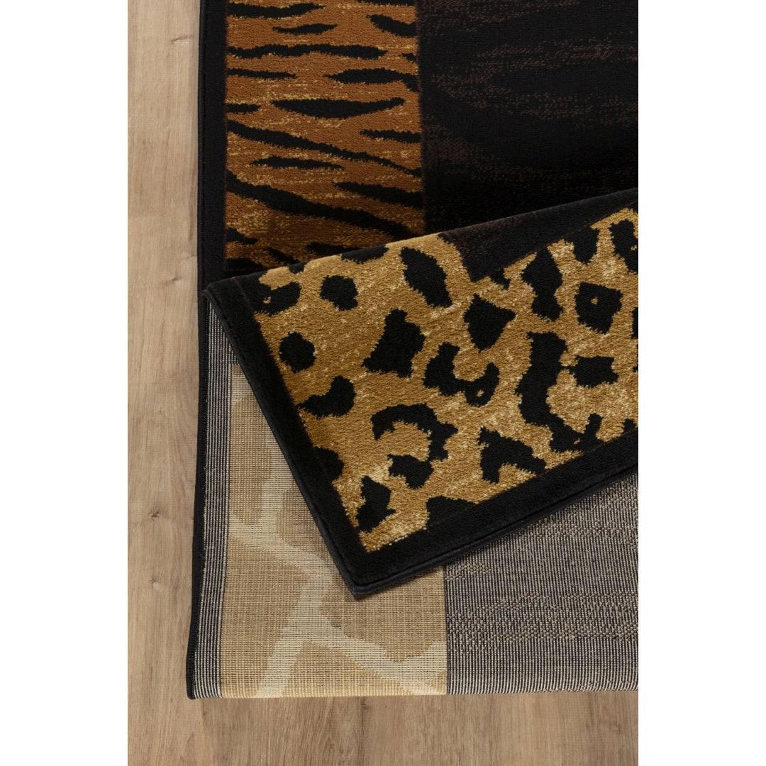 Animal Print Area Rug - 5'3" x 7'3" - Black Multi