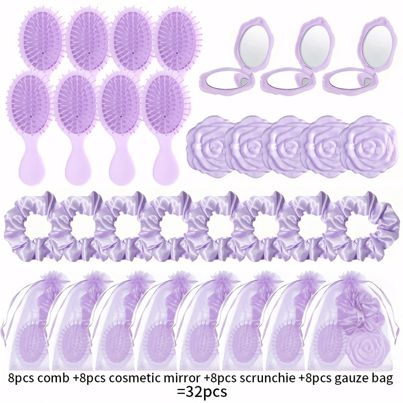 Makeup Mirror & Hair Accessory Set - 32pc Gift Set