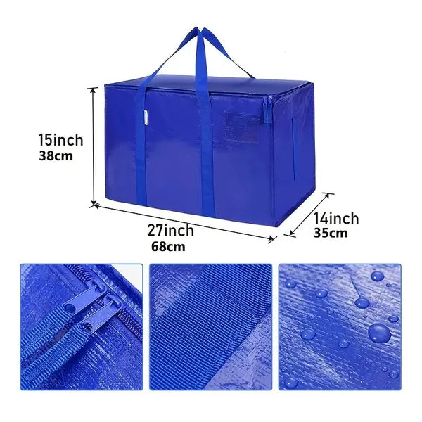 Large Mobile Bag With Zipper And Handle, Heavy-duty Storage Tote Box,