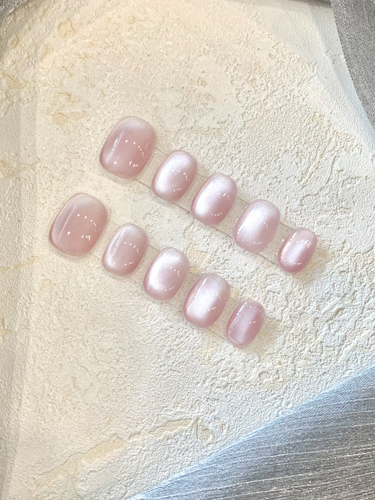 Cherry Blossom Nail Stickers Short Nail Art Decals Set - Pink, XS S M