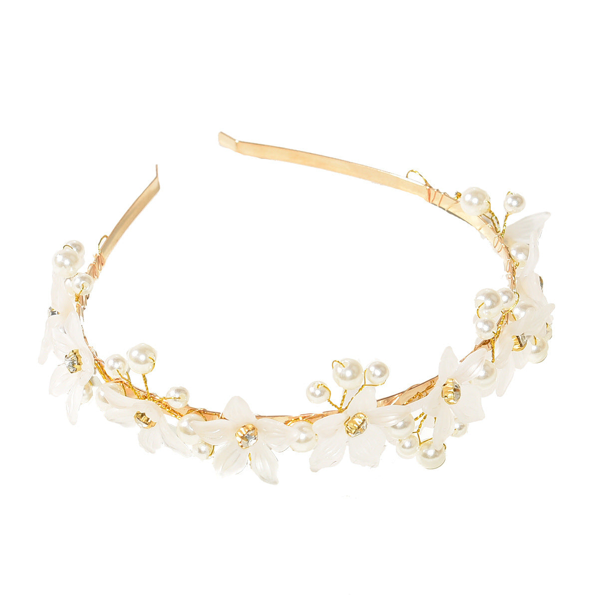 Women's Floral Pearl Hair Hoop Headband