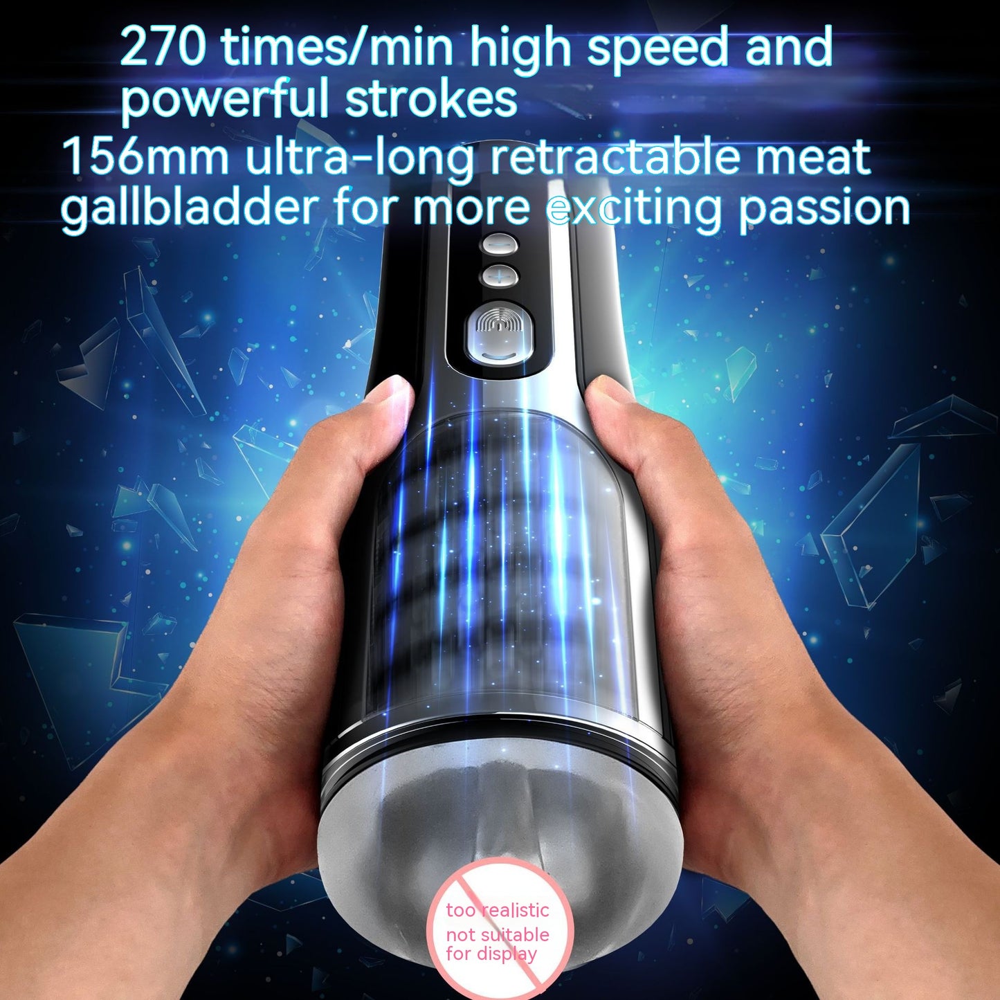 Men's Automatic Vibration Massager with Telescopic Function - Black