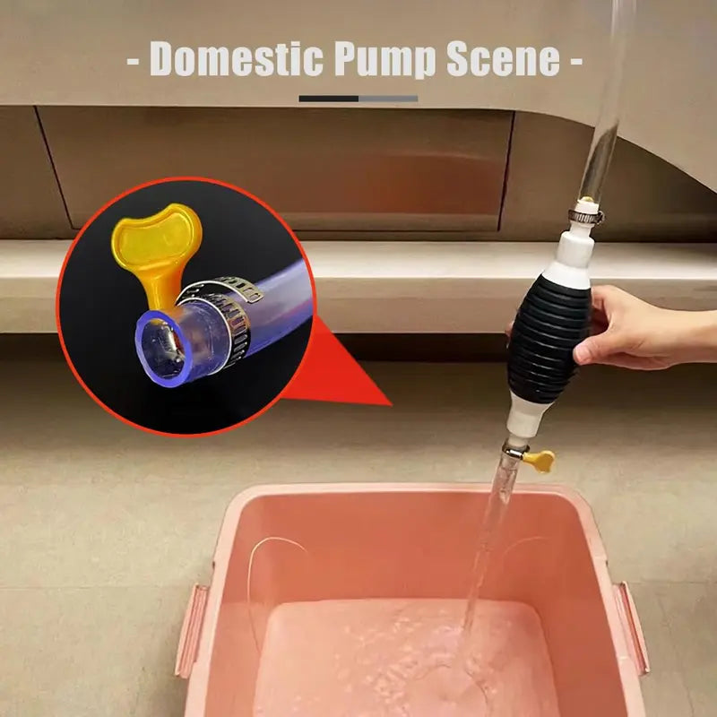 Gasoline & Diesel Siphon Pump for Fuel Transfer and Aquarium Cleaning - Black
